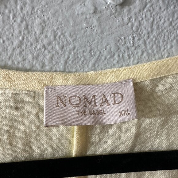 Nomad The Label French Linen Florentina Wide Leg Jumpsuit XXL Lemon Yellow - Picture 3 of 7